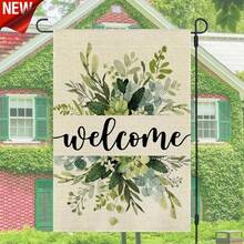 Eucalyptus Floral Welcome Garden Flag - Double Sided Spring Summer Design, High Quality Durable Polyester Fiber, Rustic Farmhouse Outdoor Garden & Indoor Living Room Decor, Seasonal Home Decoration For Family Yard - 彩色 - 查看 8