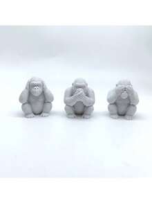 3 pièces/set Figurines des trois singes sages, ne pas entendre le mal, ne pas voir le mal, ne pas parler du mal, statues de singes, décorations pour la maison pour le salon, l'entrée, les étagères, le bureau, la voiture, convient pour le patio, le jardin, la table - Multicolore - Voir 14