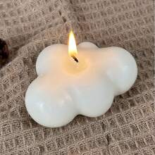 3件套可爱云朵造型蜡烛硅胶模具，新款3D蜡烛蜡熔化皂制作工具模具，DIY水晶树脂装饰，礼品，家居装饰 - 白色 - 查看 3
