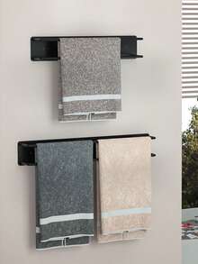 Wall-Mounted Iron Towel Rack With Shelves, Space-Saving Towel Organizer For Small Bathrooms - Multicolor - View 11