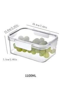 1 pieza Recipientes de almacenamiento de alimentos apilables de plástico | Aptos para lavavajillas y microondas | Fiambreras para granos, carne, frutas y verduras - Multicolor - Ver 14