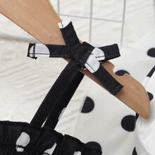 Mommbabay Summer Girls Bowknot Strap Dress, Baby Girl Cute Sleeveless Polka Dot Print Sundress With Hat - Black - View 3