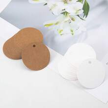 50pcs/100pcs 5cm/1.57in Round Gift Tags, White/Black/Light Brown Paper Handmade Labels, DIY Decoration, Sewing Supplies, Arts & Crafts, Gift Packaging Tags - Multicolor - View 5