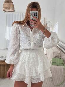 SUNSTORY 女士时尚优雅两件套，简约梦幻休闲优雅套装，适合下午茶、早午餐、户外街头风、夏季穿着、女士户外服装、女士优雅套装、女士休闲装、Y2K风格服装、春夏装。 - 白色 - 查看 5