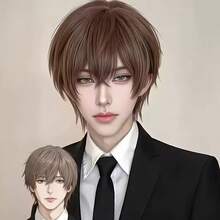 合成短直假发，适合角色扮演、动漫可爱男孩造型，时尚日常佩戴