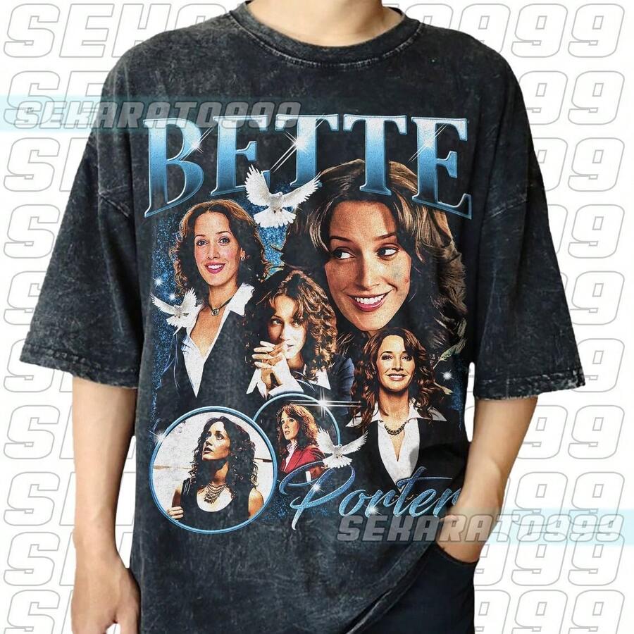 Wash Bette Porter Vintage T-Shirt Gift For Women And Man Unisex T-Shirt Jennifer Beals The L Word Vintage Retro - 黑色 - 查看 1