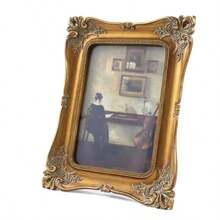 Marcos de fotos antiguos de 5 x 7 pulgadas marcos de fotos antiguos para mesa y pared decoración victoriana  y dorado-B010 - Oro bronce - Ver 6
