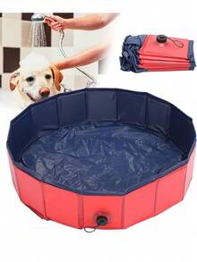 DeTODO Piscina Plegable Para Mascotas Bañera Antideslizante - Rojo - Ver 6