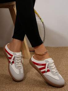 Women's Casual Sneakers - Modern Retro Style, Suitable For Daily Wear And Skateboarding/Streetwear Activities - Red - View 6