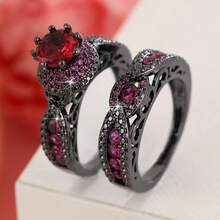 2 Pieces Copper Ring Set For Women, Elegant Retro Bridal Layering Ring With Sparkling Zirconia, Daily/Wedding Jewelry, Valentine's Day Gift - Wedding Rings 2 - View 45