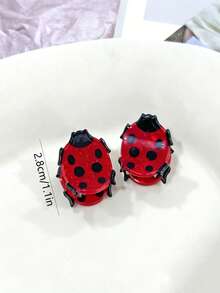 2 piezas Clips pequeños de insectos de acetato simulado lindos, Clips para el cabello de abeja y mariquita, Clips para el cabello y los laterales Accesorios para el cabello - Multicolor - Ver 3