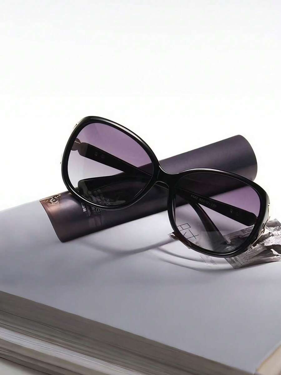 1副/2副复古极简狐狸头街头风男士大框时尚眼镜，适合街头摄影、户外活动 - 彩色 - 查看 1