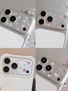 1pc INS Creative DIY Lens Protector Tempered Glass Film Sticker Compatible With IPhone 11 Pro Max/12 Pro Max/13 Pro Max/14 Pro Max/15 Pro Max/16 Pro Max/17 Pro Max - Multicolor - View 1