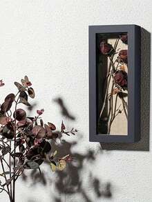 1个现代简约镂空创意干花相框（塑料），3D干花展示架，DIY悬浮相框（非玻璃），生日/毕业礼物，干花，项链首饰样品展示架 - 白色 - 查看 7