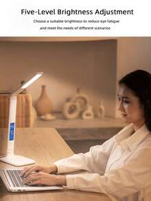 Đèn bàn tối giản sạc không dây 5W với chức năng hiển thị lịch và hẹn giờ 45 phút, phù hợp cho học sinh và người lớn (Chỉ hỗ trợ sạc không dây cho các thiết bị có khả năng sạc không dây) - trắng - Xem 7