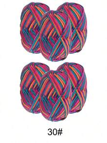 3 Skeins, 5.3 Oz Soft Acrylic Yarn, Colorful Ombre Dyed Yarn, Suitable For Handmade DIY Knitting, Can Be Used To Knit Warm Sweaters, Hats, Scarves, Jackets, Shawls, Coats And Other Garments - Multicolor - View 34