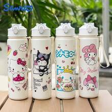 SANRIO 1 bình nước thể thao hoạt hình dễ thương 27oz, nắp lật chống rò rỉ có ống hút, nắp bật tiện dụng, lý tưởng cho đi làm, tập thể dục, chạy bộ, hoạt động ngoài trời, món quà sinh nhật tuyệt vời dành cho phái nữ. - Trong sáng - Xem 16