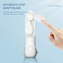Quạt cầm tay mini di động sạc lại được, pin 1200mAh, quạt điện cá nhân 3 tốc độ điều chỉnh êm ái, thiết kế hình viên đạn 6 trong 1 tích hợp đèn pin. - Nhiều màu - Xem 11