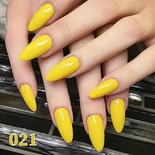 GMUME 16ml Bright Sunshine Yellow Gel Nail Polish No.021 Lively Lemon Citrus Color, Suitable For Summer Beach Vacation, Easter Holiday Manicure Art, Removable UV LED Gel Lacquer 3-Step System, High Gloss Nails - Màu vàng - Xem 8