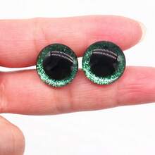 10 chiếc mắt nhựa 3D lấp lánh, kích thước 18-24mm, thích hợp cho búp bê đan len, đồ thủ công, búp bê, gấu bông DIY, kèm vòng đệm. - Nhiều màu - Xem 18