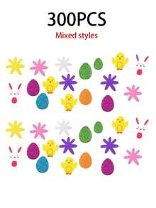 一套复活节趣味DIY手工套装 - 自粘兔子蛋泡沫贴纸；复活节彩蛋寻宝奖品套装、复活节派对DIY用品、复活节贺卡装饰贴纸、复活节礼盒装饰、复活节派对游戏、节日氛围装饰、复活节饰品及悬挂装饰；适用于复活节派对、趣味DIY活动、家居装饰、节日创意礼物 - 彩色 - 查看 12