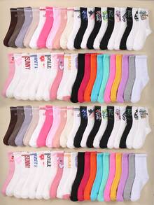 5 Paar zufällige gestreifte & bedruckte Damen Lässig Knöchelsocken, geeignet für den täglichen Gebrauch, Outdoor-Sport, alle Jahreszeiten, warm, atmungsaktiv, feuchtigkeitsableitend, toll als Halloween- oder Weihnachtsgeschenk - Verschiedenfarbig - Übersicht 8