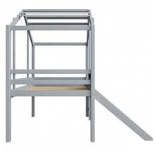 Single Bed 90 X 200 Cm LOFT DESIGN, Stairs And Slides, Graffiti Board, Multifunctional Bed, Solid Wood Bed, High Bed, Multicoloured Optional.