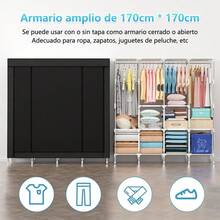 LÈRFM [MXBTG+]170*170 Assembled Closet Wardrobe Rack Bedroom Storage - 藍色 - 查看 6