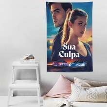 1pc Culpa Mia Italian Drama TV Series Inspired Tapestry Wall Art - Vertical Italian Text & Character Design Fabric Hanging For Living Room, Bedroom, Office Decor - No Batteries/Electricity Home Decoration Gift, Room Aesthetics, Handcrafted Design, Highquality Print, Interior Designers - Multicolor - View 7