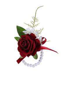 Wedding Boutonniere Set, Artificial Flower Bracelet, Homecoming Corsage Bracelet, Men's Boutonniere, Wedding Floral Accessories, Prom Suit Decoration - Multicolor - View 21