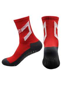 1 Pair Men's European Cup Football Socks, Anti-Slip Moisture Wicking Crew Sports Socks - Multicolor - View 7