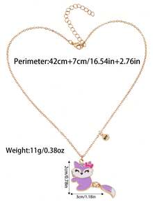 Bộ 2 mặt dây chuyền hình cáo hoạt hình có đuôi cử động được, vòng cổ tình bạn, quà tặng trang sức đeo hàng ngày. - Nhiều màu - Xem 2