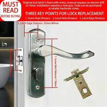 1个通用不锈钢门把手锁，无钥匙浴室门把手，金属材质，左右手通用，加厚型家用卫生间门锁 - 彩色 - 查看 19