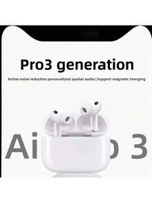 New Audifonos Bluetooth Airpro Pro3 Wireless Earbuds, ANC Active Noise Cancelling Personalized Spatial Audio Earbuds, Bluetooth 5.4 Headphones HiFi Stereo, Bluetooth Earbuds With Dual ENC Noise Cancelling Mic, IPX7 Waterproof In Ear Earphones, 48H Playtime, Magnetic Charging, LED Display, Comfort Ear Tips Included, Ear Buds For Pad Phone Workout Running Gaming Travel, White - Pro3降噪版 - 查看 2