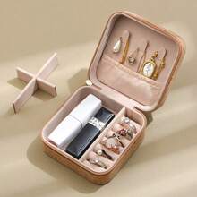 1 pièce Boîte à bijoux en liège premium et douce, organisateur de boucles d'oreilles de voyage portable, boîte de rangement pour bagues et colliers, boîte à bijoux de style bohème rétro à la mode, étui à bijoux élégant, cadeau pour la fête des mères, rangement et organisation de bijoux, accessoires de voyage - Multicolore - Voir 10