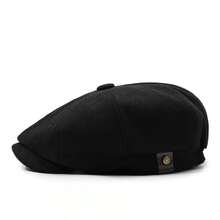 1 pièce Casquette octogonale rétro de couleur unie, Béret unisexe, Casquette de type Newsboy polyvalente, Convient pour l'automne/l'hiver - A - Voir 4