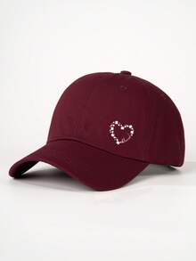 1pc Printed Heart Baseball Cap, Adjustable Outdoor Sun Protection Casual Hat Suitable For Spring/Autumn Travel, Beach, Y2K Style For Young People - Baseball Cap - View 7