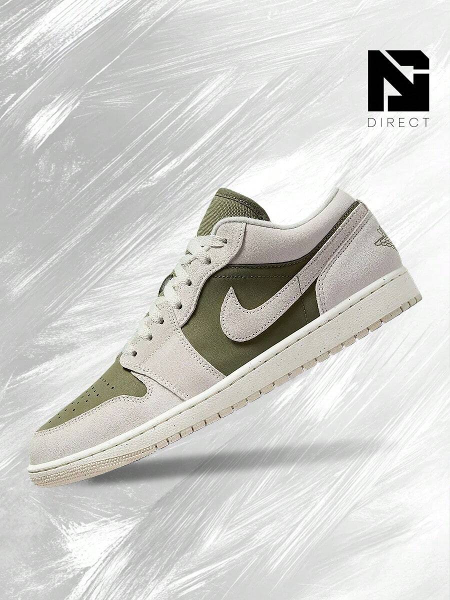 Nike Air Jordan 1 Low SE Medium Olive Sail– Men's Lifestyle Sneakers – Shoes For Man -Vintage-Spring & Summer-Inspired Running Shoes, Shock-Absorbing Comfort, Gym To Streetwear Casual Wear-Easter Gift–HV4089 201 - 中橄欖綠/帆白/淺礦木棕色 - 查看 1