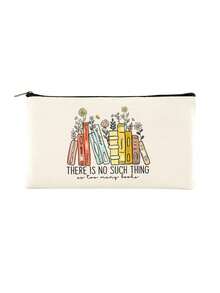 Lot de 5/2/1 sacs de rangement zippés en toile à motifs floraux et lecture, sacs d'emballage cadeau avec inscription motivante << Tu es génial(e) », parfaits pour la rentrée scolaire, les fêtes de remise de diplômes, les voyages, les anniversaires, la fête des professeurs, les cadeaux pour les camarades de classe, les amis, les étudiants et les enseignants. - Beige - Voir 47