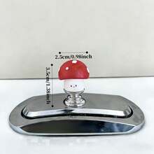 Cute Mushroom 3D Toilet Button, Acrylic Nail Protector, Resin Material, Effortless Pressing, Ideal Gift For Holidays And Valentine's Day - Multicolor - View 5