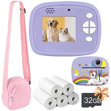 Kids Camera Instant Print,Instant Printing Of Photos With Children's Cameras,Large Capacity 1300mAh, 1080P High-Definition Video,Christmas Birthday And New Year Gifts For Girls And Boys,Children's Digital Camera Toys,High-Definition Videos,3 4 5 6 7 8 9 10 11 12-Year-Old Boy/Girl Gifts - D1 - View 20