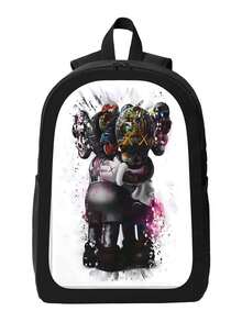 Kawss Kawaii Kaw  Anime Cartoon Men&AposLarge Capacity Backpack With Adjustable Shoulder Straps For Convenient Design, Waterproof And Scratch Resistant, Travel, And Commuting Backpacks - màu đen - Xem 2