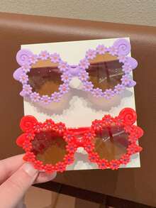 2/4Pcs Girls Cute Newest Snail Pattern Flower Kids Children Fashion Glasses Boys Eyewear,Card Only Show,Don't Shipping - Multicolor - View 5