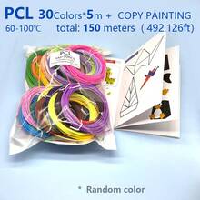 DORMYETIC 1.75毫米直径低温PCL 3D打印笔耗材 | 5/10/20/30色套装，附赠模板册 | 色彩鲜艳不重复 | 专业3D绘图用品 - 彩色 - 查看 5