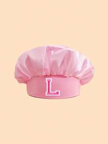 1顶女童粉色字母图案睡帽，26个字母可定制，适合作为生日和节日礼物，时尚精致轻盈柔软，是日常休息、睡眠和护发的理想之选 - 粉色 - 查看 28