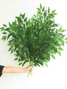 1/3/6 cành lá ruscus Ý nhân tạo dài 21,6 inch, cành cây xanh treo trang trí sống động như thật, lựa chọn tốt nhất để trang trí bó hoa cưới, bàn tiệc và nhà cửa. - màu xanh lá - Xem 10