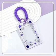 Fashionable Transparent Star Thick Sliding Card Holder, Portable ID Card Protector Case For Student ID, Transit Card, Kpop Star Fan Card Collection - Star Card Holder - View 6