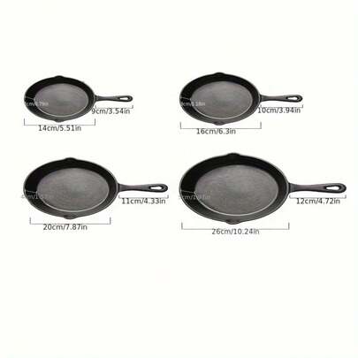 1pc Pre-Seasoned Cast Iron Skillet With Drip Spout, Suitable For Indoor And Outdoor Cooking, Oven And Grill