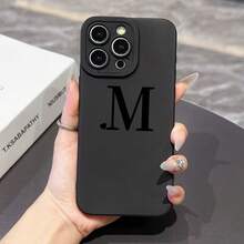 1pc Cute Heart & Letter M Personalized Phone Case, Compatible With IPhone 16 Pro Max, 17/16/15/14 Plus, 13/12/11, Air, Series - Multicolor - View 4