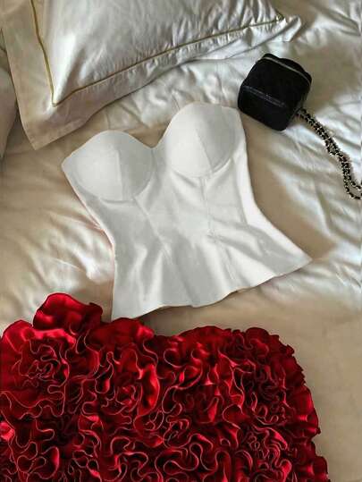 Corpiño con diseño de espina de pescado, top corto con cordones, camiseta sin mangas que deja ver el abdomen, elegante para citas, atuendo de fiesta